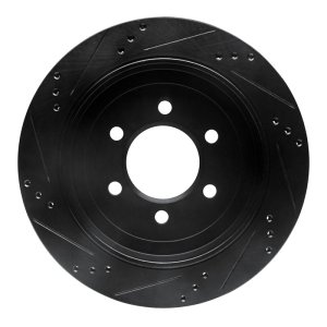 Ford Expedition Brake Rotor (1) - Rear Right - R1 Concepts - Drilled & Slotted - Black - `02-`06
